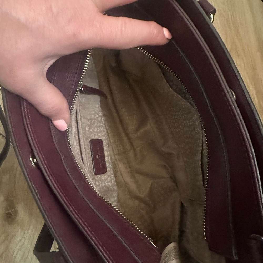Kate Spade Burgandy Saffiano Leather Reese Laurel Way Satchel bag - Picture 4 of 8